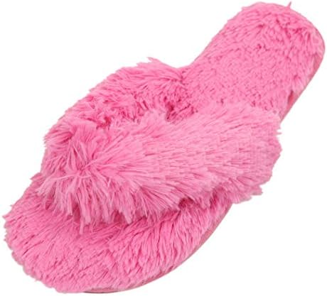 Women's Soft Fluffy Indoor Non-Slip House Spa Thong Slippers