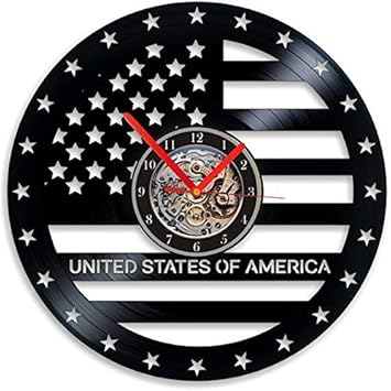 Amazon Com Usa Clock Usa Vinyl Clock Independence Day Clock Vinyl Wall Clock 4th Of July Clock Patriot Clock Vinyl Clocks Usa Flag Clock Watch Vinyl Baby