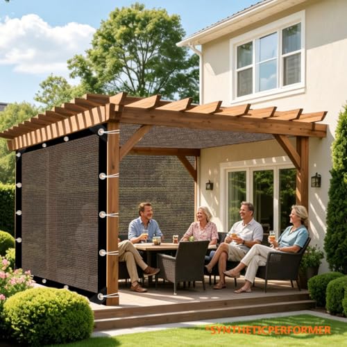 Garden Shade Net with Eyelets Outdoor Shade Net 80% Sun Protection for Greenhouse, Garden, Pergola, Chicken Coop, Outdoor, 3 x 4 m