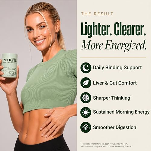 Zeolite Binder Detox – 8-in-1 Clinoptilolite Microplastics & Full Body Detox Cleanse with Activated Charcoal, NAC & Milk Thistle – Liver Cleanse & Repair, Gut Health for Adults – 60 Capsules