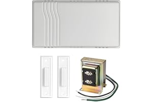 KORA Wired Doorbell Chime Kit, White, 2 Tune, 2 Buttons Included, 16V 10VA Transformer, 80dB, AC/DC Power Source