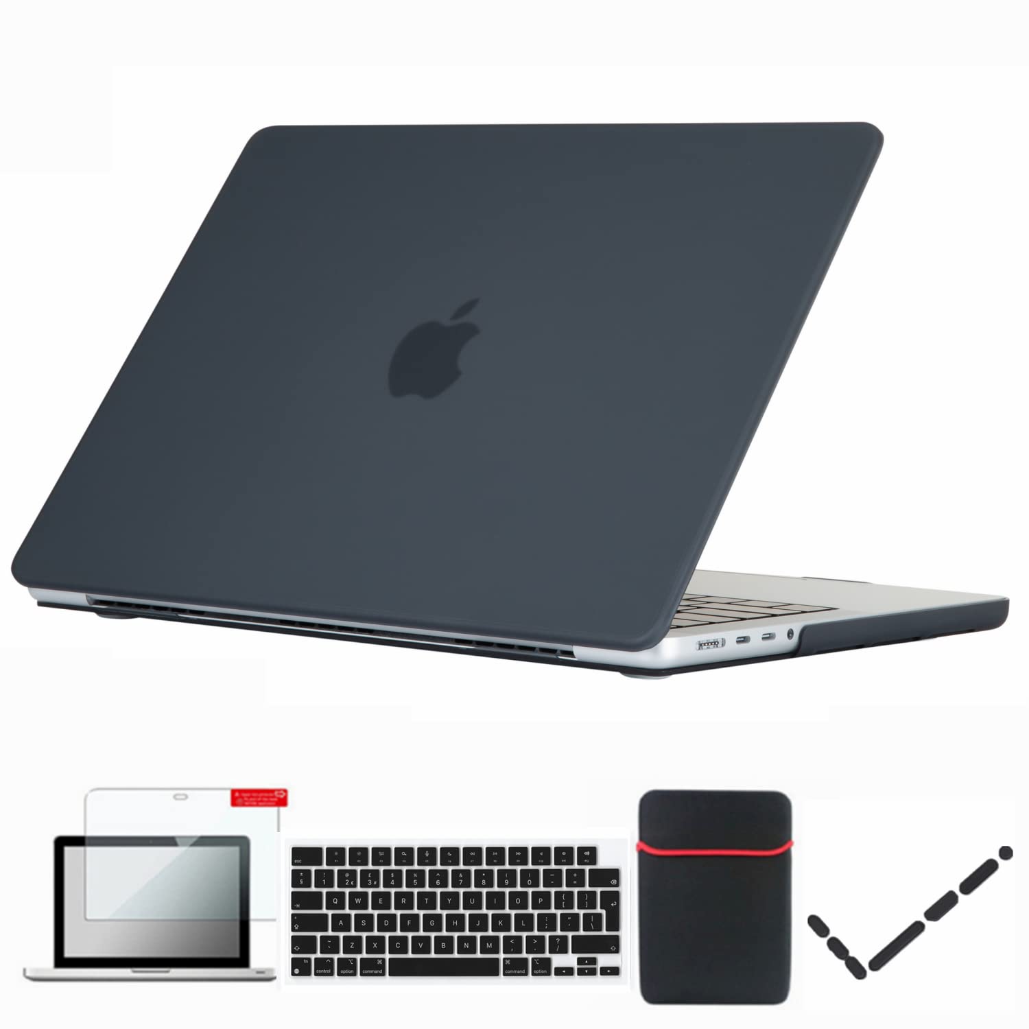 Se7enline Compatible with 2021-2025 MacBook Pro 14 inch Case Hard Shell Cover for Model A2918 A2992 A3112 A3401 A2779 A3434 M5 M4 M3 M2 M1 & Keyboard Skin, Sleeve&Screen Protector&Dust Plug,Black
