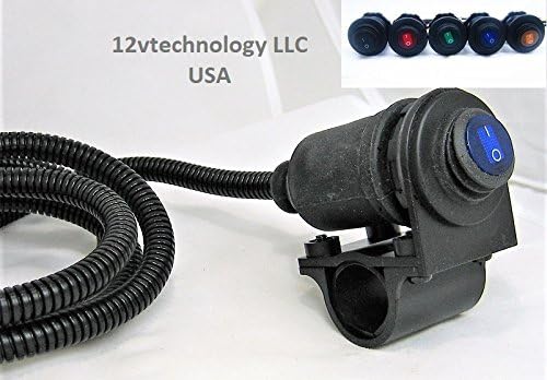 Single-Rocker-LED-Switches-SPST-Waterproof-12V-Motorcycle-Handlebar-3/4", 7/8" or 1.0" #swb1/smnt/Brn60-sbpn-3