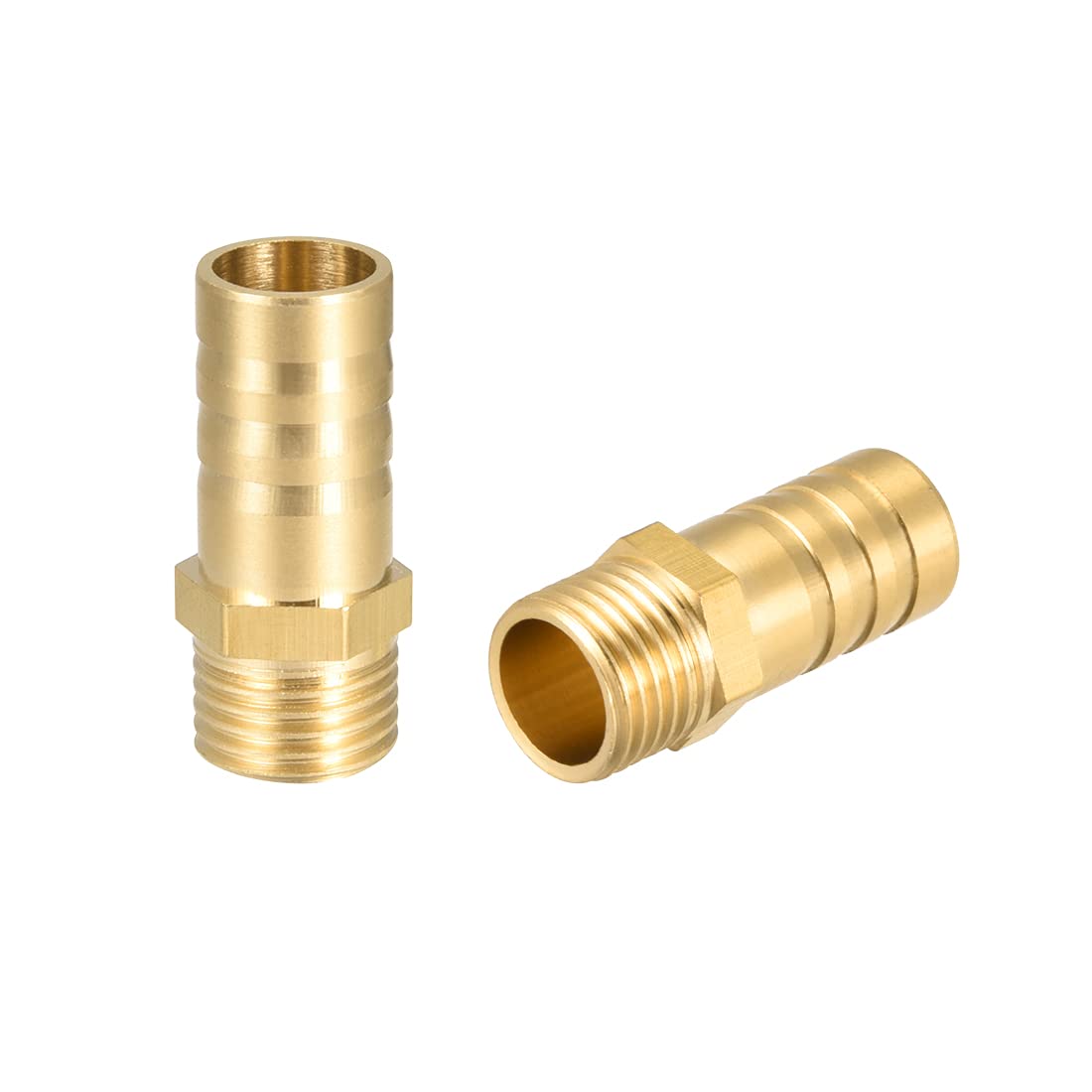 sourcing map Brass Hose Barb Fitting,Connector,12mm Barb x G1/4 Male Pipe Adapter,2Pcs