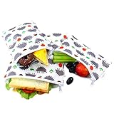 Langsprit Premium Reusable Sandwich & Snack Bags- Eco Friendly Lunch Bags - Set of 3 - (Hedgehog)