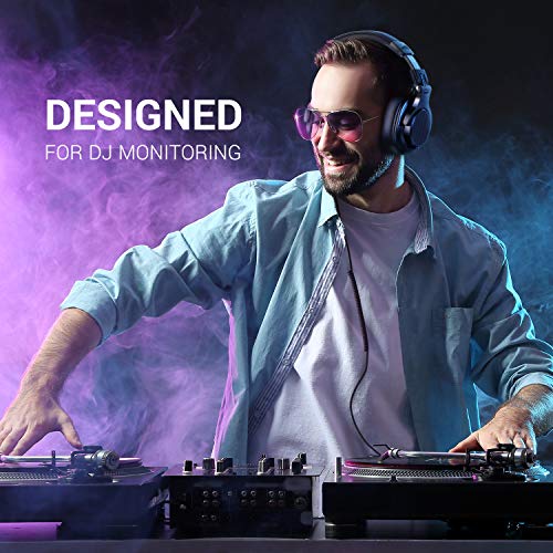 Bopmen-Over-Ear-Headphones-Wired-Studio-Headphones-with-Shareport-Foldable-Headsets-with-Stereo-Bass-Sound-for-Monitoring-Recording-Keyboard-Guitar-Amp-DJ-Cellphone-Black