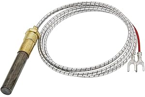 PAOSDKSUI 36" Thermopile Generators 750mv Thermopile Q313A for Gas Water Heater/Fireplace/Gas Fryer/Oven, Temperature Resistance Cluster Thermocouple for Fireplace&Stove Accessories (36" Aluminum, Glass Fiber)