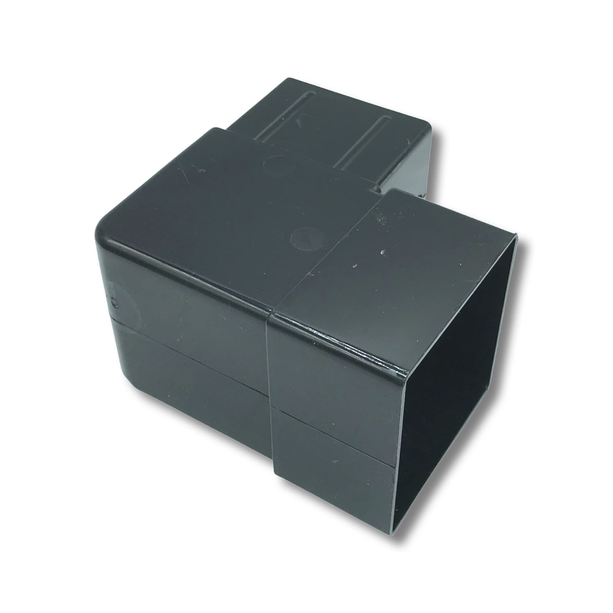 Square Downpipe 90 Degree Bend - Black - Pack of 2