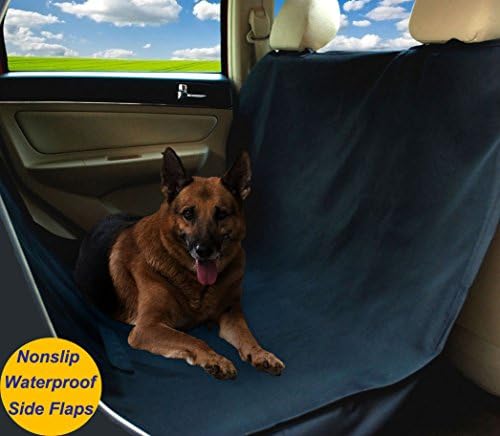 Warmland Waterproof Hammock Pet Car Seat Cover, Nonslip, Slits for Pet Seat Belt, Dog Seat Cover with Side Flaps to Protect Entire Seat (Black, X-Large)
