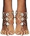 Bienvenu 2Pcs Barefoot Sandals Sparkling Crystal Clear Rhinestone Elegant Design