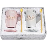 Cabtnca New Parents Gifts for Couples, Mom and Dad Gifts, New Mommy Gift, Gender Reveal Pregnancy Announcement Gift for Expecting Parents, Mom And Dad Mugs Est 2025, 14 Oz