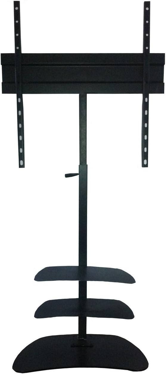 Smart Shelter Premium Universal Full Motion Metal TV Monitor Floor Mount Stand, TV Trolley Stand with Brackets| Adjustable Height, Pedestal Stand| for 22-65 Inch LED, LCD, Televisions and Monitors, Capacity Upto 80 Kgs