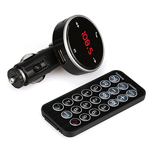 LONGZUVS Bluetooth FM Transmitter Modulator - Wireless LCD MP3 Player Stereo System Car Kit Suitable for Android/iPhone/Other Smart Phone (Black)