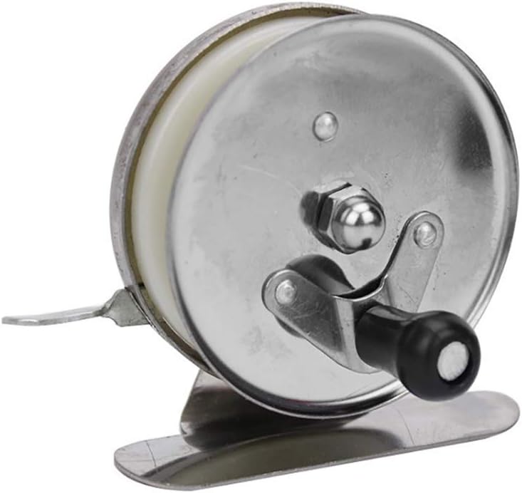 StarLake Ice Fishing Reel, Mini Pole Line Reel Rods Shrimp Metal Steel Lightweight Portable