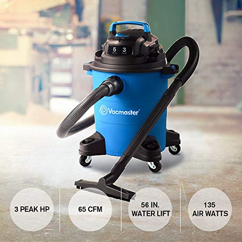 Vacmaster 3 Peak HP 5 Gallon Wet Dry Vacuum Cleaner Lightweight