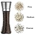ZaraLuxe Salt And Pepper Grinder Set | Stainless Steel Salt And Pepper Shakers w/Tall Glass Body & Adjustable Coarseness Ceramic Rotor | Easy To Refill & Clean | Premium Salt Pepper Mill (Set Of 2)