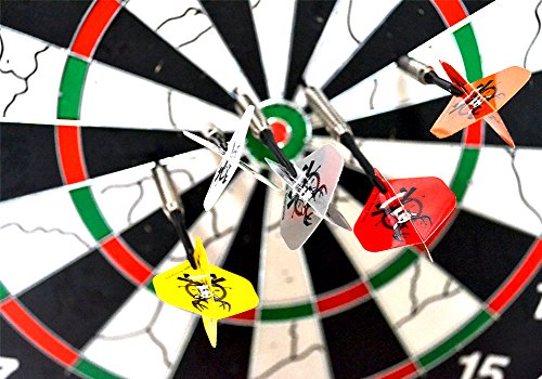 Professional Steel Tip Darts Set 22 grams -12 Pcs Stainless Needle Tipped Dart For Dartboard, Black Aluminum Shafts，Deer Flights (Red Orange Yellow), Nickel Silver Metal Barrels and Dart Sharpener - Thumbnail 7