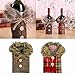 vLoveLife 2pcs Christmas Sweater Wine Bottle Cover, Newest Collar & Button Coat Design Wine Bottle Sweater Santa Wine Bottle Dress Sets for Christmas Gifts Xmas Party Decorations - 1 Red & 1 Brown