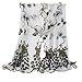 SANWOOD Trendy Women Gauze Embroidered Peacock Veil Church Mantilla Scarf Shawl Wrap (White)