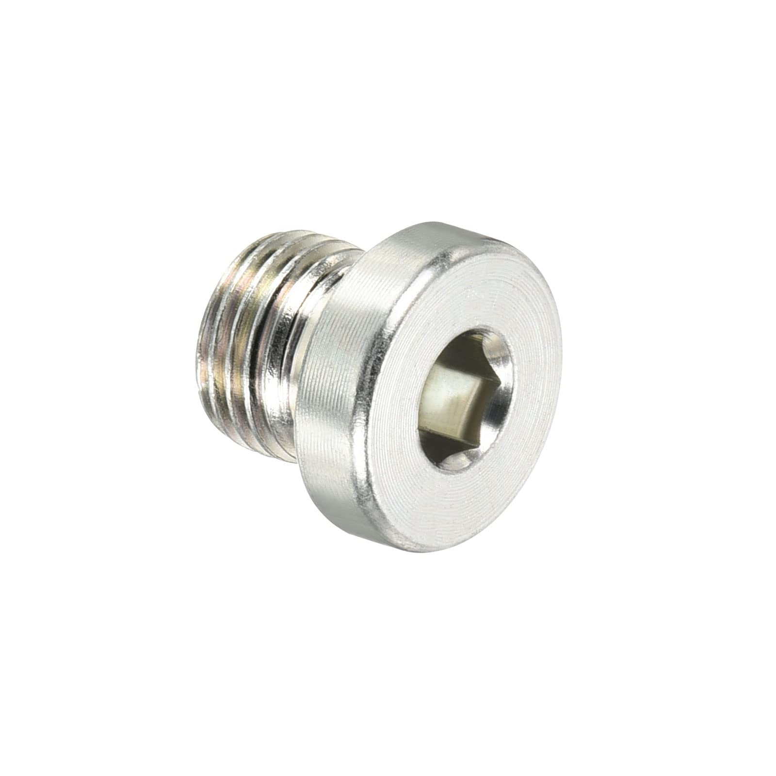 Photo 1 of PATIKIL M10*1 Internal Hex Head Pipe Fitting Plug, 3 Pack Male Thread 45# Steel Socket Plug with Sealing Ring for Terminate Pipe Ends