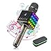 NASUM LED Wireless Karaoke Microphone, Handheld Cellphone Karaoke Player,H8 Karaoke Mic Built in Bluetooth Speaker,Karaoke MIC Machine for Home KTV with Carry Case,2600mAh,Black