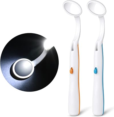 ACWOO Dental Mirror with Light 2PCS Teeth Inspection Tool for Oral Care