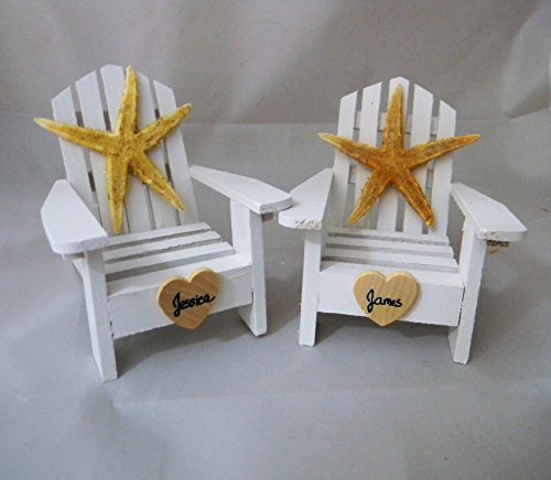 Wedding Reception Personalized adirondack chair Beach Starfish cake topper