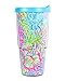 Lilly Pulitzer 24 oz Insulated Thermal Tumbler with Lid, Lover's Coral