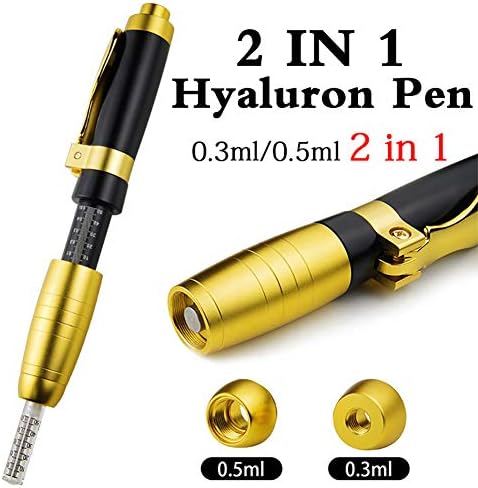 HSKA 2 in 1 Hyaluron Pen 0.3ml & 0.5ml Hyaluronique Pen Hyaluronic Acid Lip Filler Remove Wrinkle Water Syringe Needle Free Injection Gun