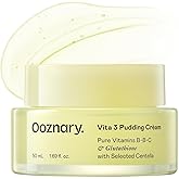 OOZNARY Vita 3 Pudding Cream with Vitamin C, Niacinamide, and Glutathione for Radiant Glow & Extra Hydration | Korean Moisturizer | 1.69 fl.oz 50ml