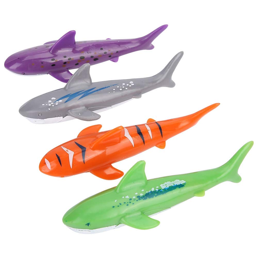 Bnineteenteam 4Pcs Children's Shark Torpedo Toys Diving Pool Toys Swimming Pool Diving Game for Diving Swimming Pool Children's Movement