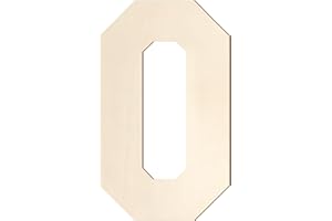 HOMENTHUS Wooden Letters and Numbers 8 Inch, Big Wooden Number 0 Shape Cutout Vintage Sports Style Unfinished Wood Alphabet Numbers for Wall Decor Nursery Name Painting Crafts Party Room Home Decoration