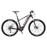SAVADECK Knight 9.0 Carbon Fiber e bike 27.5 inch Electric Mountain Bike Pedal-assist MTB Pedelec Bicycle with Shimano DEORE XT M8000 2 x 11 Speed and Removable 36V/ 10.4Ah SAMSUNG Li-ion Battery