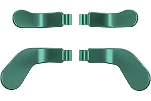 eXtremeRate 4 pcs Metallic Aqua Green Stainless Steel Paddles, Replacement Interchangeable Hair Trigger Locks for Xbox One El