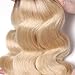 UNice 10A Ombre Blonde Body Wave Human Hair 1 Bundle 12 inch, Brazilian Remy Hiar Two Tone Dark Roots 613 Honey Blonde Wavy Weave 1B613 Color