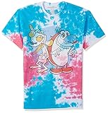 Nickelodeon Men's Ren & Stimpy Short Sleeve Graphic T-Shirt, Red Tie Dye, L