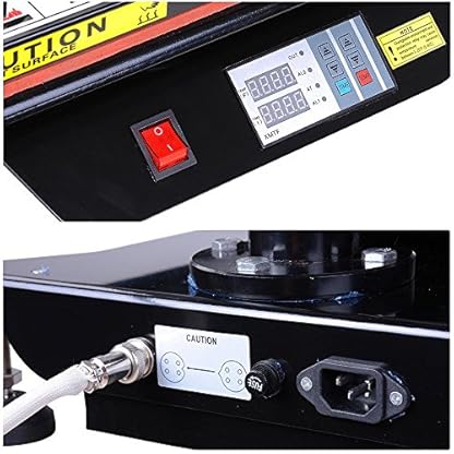Yescom 5-in-1 15"x15" Digital Heat Sublimation Transfer Press Machine 1200W with Gloves - Image 9