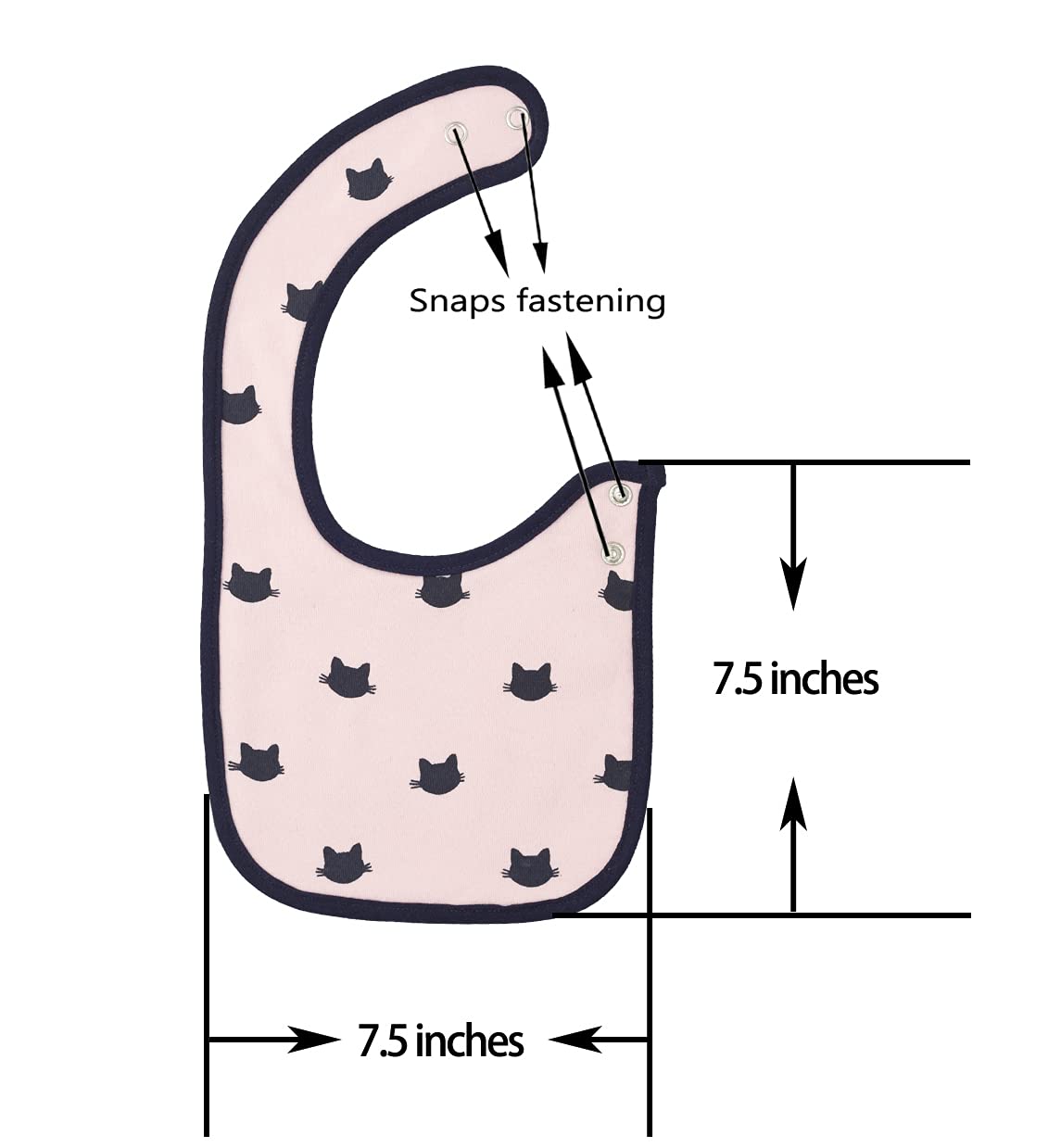 6 Pack Waterproof Cotton Baby Bibs for Girls for Drooling Eating Teething with Snaps: Clothing