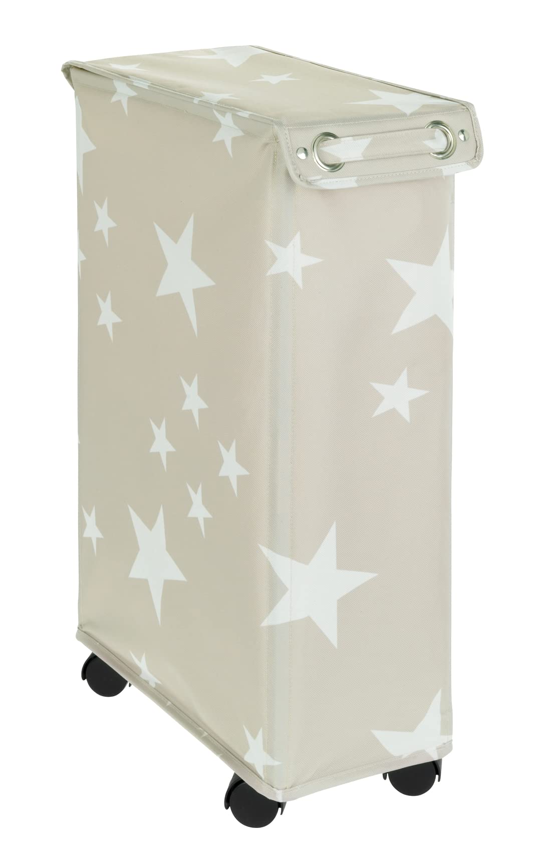 WENKO Corno Stella Laundry Basket with Lid 43 L Polyester 18.5 x 60 x 40 cm Multi-Coloured