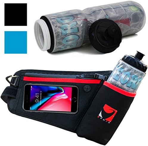Georo Fit Running Hydration Belt With 22oz Insulated Water Bottle | Fanny Pack for Men and Women | Fits Iphone X 6 7 8 Plus