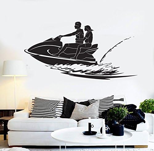 BorisMotley Wall Decal Jet Ski Aquabike Sports Vinyl Removable Mural Art Decoration Stickers for Home Bedroom Nursery Living Room Kitchen