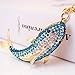 Bolbove Big Shark Keychain Sparkling Keyring Crystal Rhinestones Purse Pendant Handbag Charm (Light Blue)