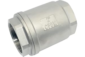 Megairon 2" NPT Female WOG1000 Check Valve,Spring Loaded In-line Low Cracking Pressure,Stainless Steel SS316 CF8M