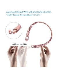 Bluenin   Auriculares inalámbricos con Bluetooth, correa para el cuello, retráctil, cancelación de ruido, auriculares estéreo, deportivos, resistentes al sudor, con micrófono, para iPhone, Android, teléfono móvil, tabletas, TV