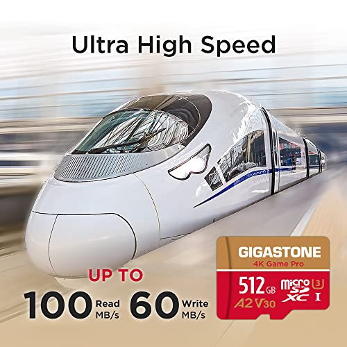 [5Yrs Free Data Recovery] Gigastone 512GB Micro SD Card, Game Pro, MicroSDXC Memory Card for