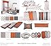 Bacati Playful Foxs 10 Piece Crib Set Including Bumper Pad, Orange/Grey