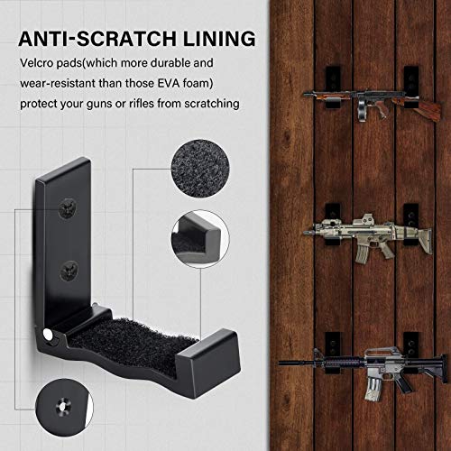Foldable Metal Gun Rack Wall Mount Shotgun Hooks Rifle Hangers, Wall
