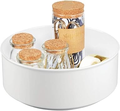 Mdesign Deep Plastic Spinning Lazy Susan Turntable Storage