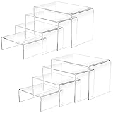 8Pcs Acrylic Display Risers(6",5",4"3") Clear