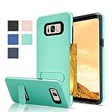 Galaxy S8 Case, AnoKe [Card Slots Wallet Holder] Kickstand Hard Plastic PC TPU Soft Hybrid Shockproof Heavy Duty Case For Samsung Galaxy S8 KC1 Mint New